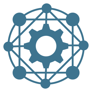 Stylized icon of a gear.