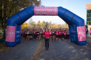 Alice O'Dwyer, VP of HR, at 10 KM start line at the Cook Medical Women's Mini Marathon