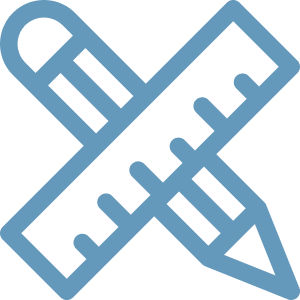 Clipart of a pencil crossed with a ruler.